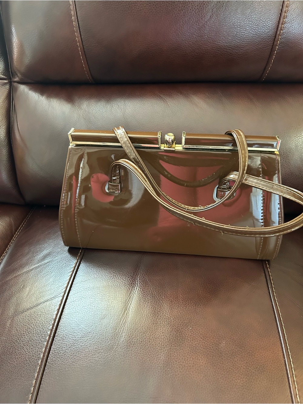 TMom: Patent Leather Brown Vintage Bag